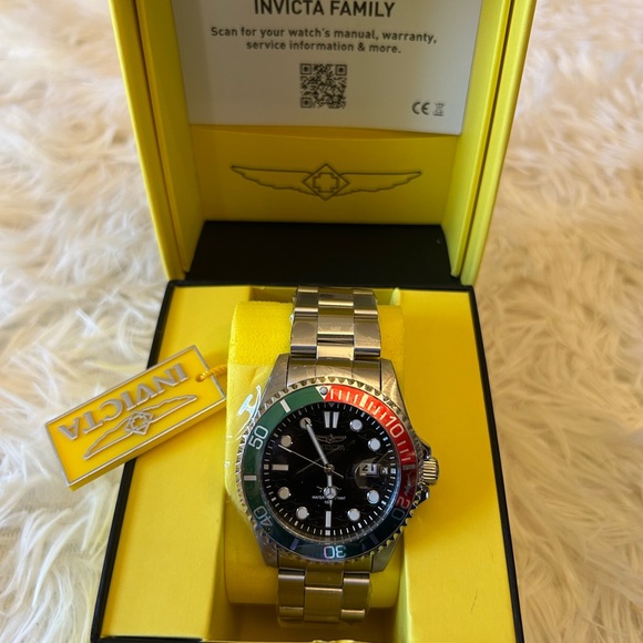 Invicta Silver Watch with Red and Green Accents - Picture 6 of 13